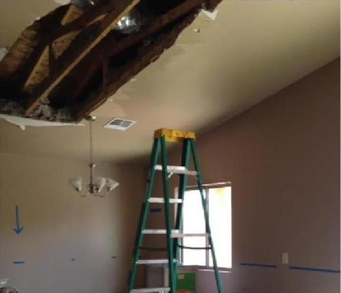 Ceiling exposed in home