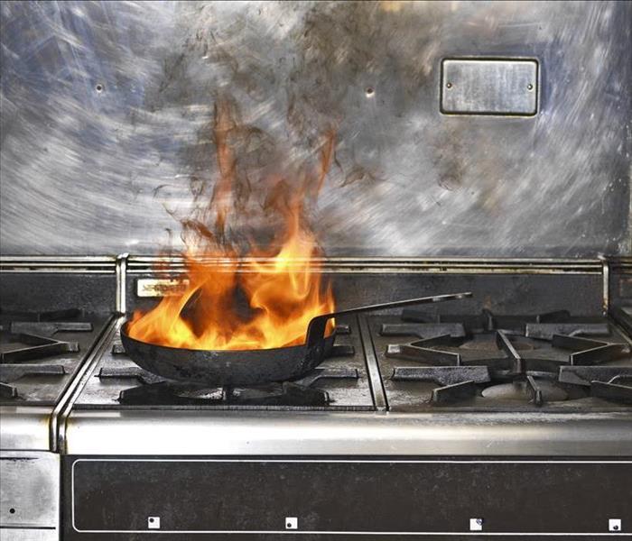 blazing kitchen frying pan